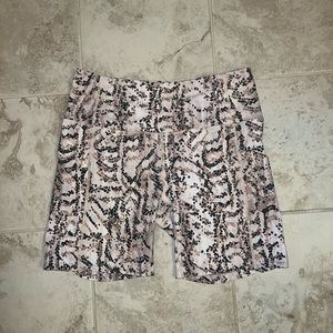 Zella (nordstrom) Bike Shorts, Color: Tan/Brown Speckled, Size: L